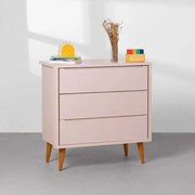 Cômoda Theo 3 Gavetas com Pés Retro Mel - Areia