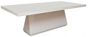Mesa De Jantar Diamante com Vidro 210x110 Off White
