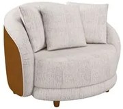 Poltrona Decorativa para Sala 122cm Pés Madeira Kaly M22 Sintético Car