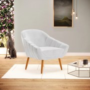 Poltrona Giovana Corano Pés Palito Castanho D01 - D'Rossi - Branco