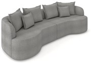 Sofá 5 Lugares Orgânico Living 290cm Mersa Bouclê K01 - D'Rossi - Cinza