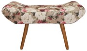 Puff Banqueta 90cm Maya Pés Palito Suede Estampado Floral - Sheep Estofados - Colorido