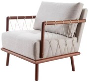 Poltrona Jangada Tecido Cru Corda Off White Base Amendoa 83cm - 55238 Sun House