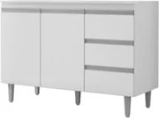 Balcão Gabinete Para Pia 120cm com Tampo 2 Portas Andréia Branco - AJL