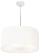 Lustre Pendente Cilíndrico Md-4049 Cúpula em Tecido 50x21cm Branco - Bivolt