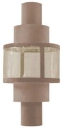 Luminária Cuore G Tela + Tecido - Dourado Soleil - Tecido Veludo Nude