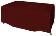 Calçadeira Baú Casal 140cm Greta Pés Palito Suede Bordô - Sheep Estofados