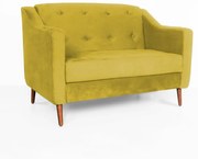 Namoradeira Bruna 1,20 m 2 Lugares Pés Palito Suede Amarelo