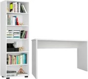Conjunto Escritório 2 Peças Mesa Gávea e Estante Office Branco - Móvei