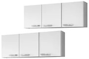 Kit 2 Armários Aéreos Parma 150cm 3 Portas Branco - Lumil Móveis