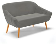 Namoradeira 02 Lugares Giovana Suede Pés Palito Castanho D01 - D'Rossi - Grafite