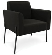 Poltrona Pé de Ferro Preto para Sala Marisa Suede - Preto