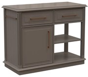 Carrinho de Chá/Bebidas com Rodízios e gavetas Chateau - Cinza Claire Kleiner