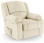 Poltrona do Papai Reclinável Pietra Power Touch FH9 PU Bege - Mpozenat