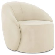 Poltrona Decorativa Orgânica Lua Veludo D03 - D'Rossi - Bege