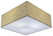 Plafon Quadrado Md-3050 Cúpula em Tecido 40x40X12cm Rústico Bege - Bivolt