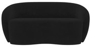 Sofá Living Decorativo 160cm 2 Lugares Íbis Encosto Fixo Veludo Preto G33 - Gran Belo