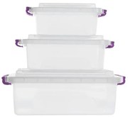 Kit Caixas Organizadoras com Travas 3 Peças
