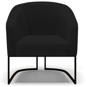 Poltrona Stella Linho Base Industrial Preto D03 - D'Rossi - Preto