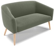 Sofá 2 Lugares Namoradeira Pé Palito Natural Stella Bouclê D03 - D'Rossi - Verde Pistache