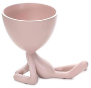 Vaso Decorativo Bob Robert Plant Deitado Em Poliresina Rosa 13x14x10 cm M02 - D'Rossi