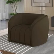 Kit 2 Poltronas Decorativa para Sala 112cm Meris Z32 Veludo Marrom - M