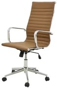 Cadeira Sevilha Eames Alta PU Marrom Base Cromada - 38223 Sun House