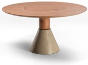 Mesa Jantar Yasly Carvalho Amêndoa Base Concreto 140cm - 78887 Sun house