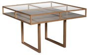 Mesa de Jantar Quadrada Luminus 120 cm - Fendi Nouveau c/ Detalhes Dourado Soleil