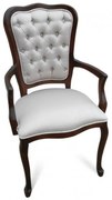 Cadeira com Braço Inglesa Estofada Detalhe Capitonê Madeira Maciça Design de Luxo Artesanal