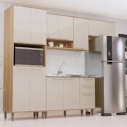 Armário Cozinha 4 Peças CP01 Com Pia Nádia Mocca/Avelã L01 - Mpozenato