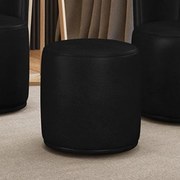 Puff Redondo Orgânico para Sala Malu Sintético PU M11 - D'Rossi - Preto