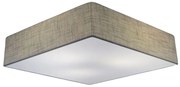 Plafon Quadrado Md-3052 Cúpula em Tecido 60x60x15cm Rústico Cinza - Bivolt