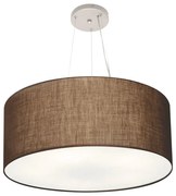 Lustre Pendente Cilíndrico Md-4074 Cúpula em Tecido 60x30cm Café - Bivolt
