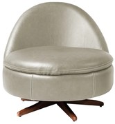 Poltrona Giulio Base de Ferro Giratória PU Areia G92 - Gran Belo