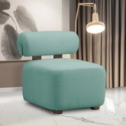 Poltrona Decorativa para Sala Helora Bouclê E03 - D'Rossi - Azul Turquesa