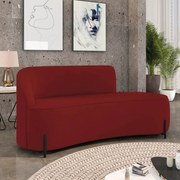 Sofá 3 Lugares Orgânico 180cm Pé Ferro Preto Morgan Veludo D03 - D'Rossi - Marsala