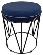 Puff Multiuso com Mesa Babu 2 em 1 Suede Base Preto D'Rossi - Azul Marinho