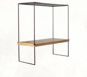 Mesa Comunitária com Pergolado Francesca - Marrom Metálico com Lâmina Mel Pinus Kleiner