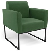 Poltrona Base Industrial Preto Marisa Suede - Verde
