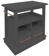 Carrinho de Chá/Bebidas com Rodízios e gavetas Chateau - Cinza Imperador Kleiner