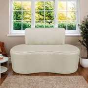 Sofá Curvo 2 Lugares Amsterdã 120cm Bouclé - ADJ Decor