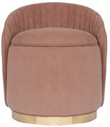 Puff Contemporâneo Max Drapeado - Mel Pinus - Tecido Veludo Goiaba  Kleiner