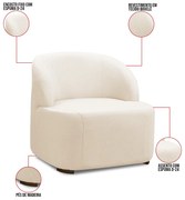 Poltrona Decorativa Orgânica kit 2 Diully Bouclê E03 - D'Rossi - Bege