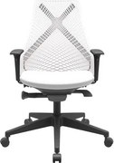 Cadeira Office Bix Tela Branca Assento Aero Branco Autocompensador Base Piramidal 95cm - 64054 Sun House