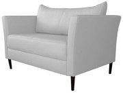 Sofá 2 Lugares Decorativo Sala de Estar 120cm Pés Palito Lubbock Couro Branco G58 - Gran Belo