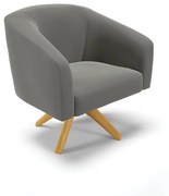 Poltrona Decorativa Giratória MA30 Stella Suede D03 - D'Rossi - Grafite