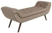 Puff Recamier Calçadeira 195cm Pés Palito Madeira Vêneto Z37 Linho Beg
