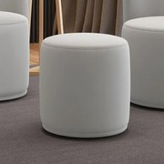 Puff Redondo Orgânico para Sala Malu Veludo M11 - D'Rossi - Cinza