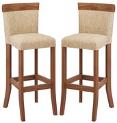 Kit 2 Banquetas Decorativas Sala de Jantar Milena Linho Bege G42 - Gran Belo